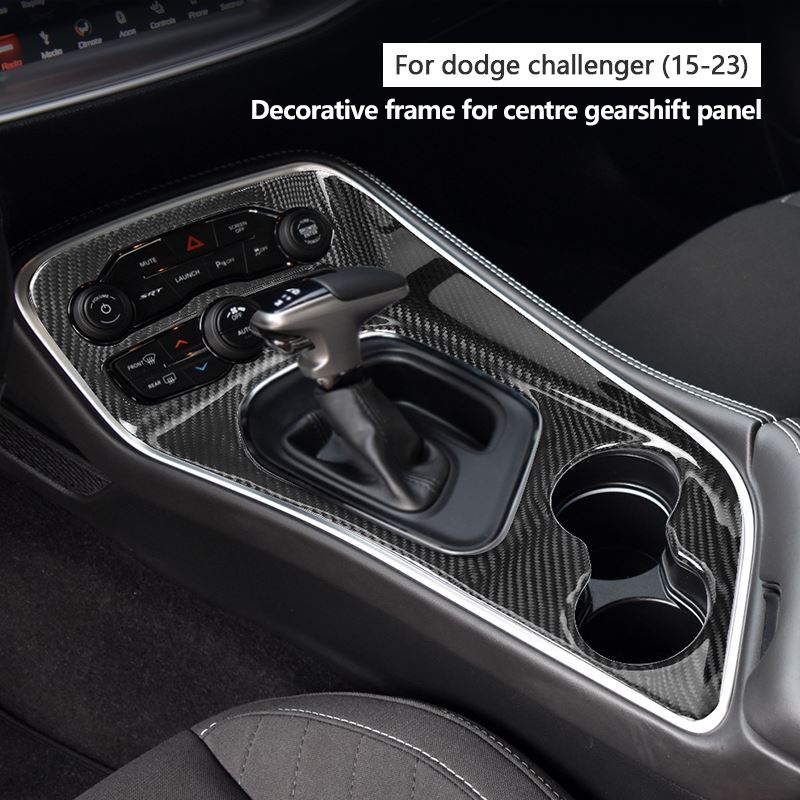 Carbon Fiber Center Shift Panel Trim For Dodge Challenger